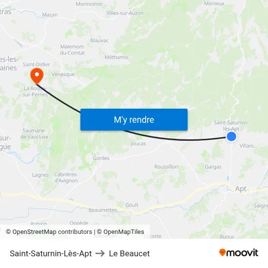 Saint-Saturnin-Lès-Apt to Le Beaucet map