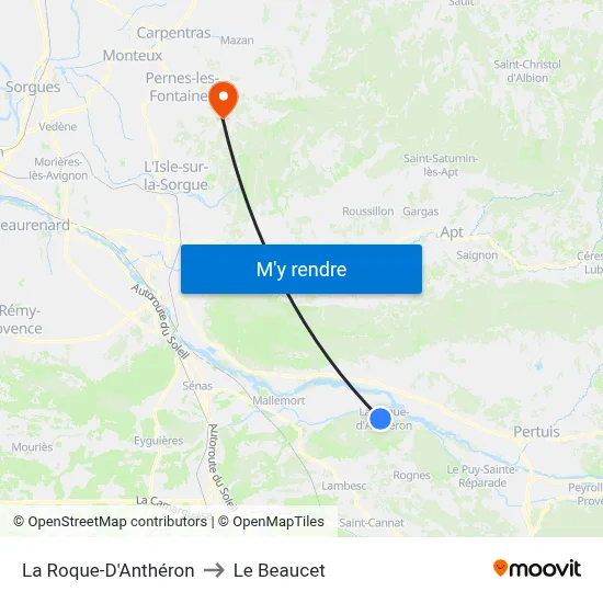 La Roque-D'Anthéron to Le Beaucet map