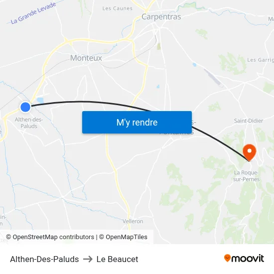 Althen-Des-Paluds to Le Beaucet map