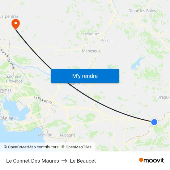 Le Cannet-Des-Maures to Le Beaucet map