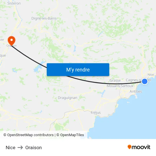 Nice to Oraison map