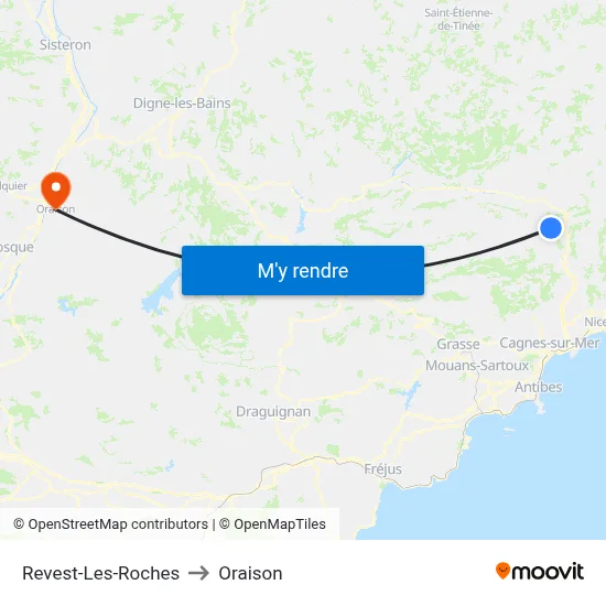 Revest-Les-Roches to Oraison map
