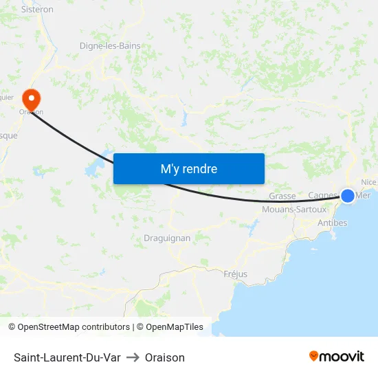 Saint-Laurent-Du-Var to Oraison map