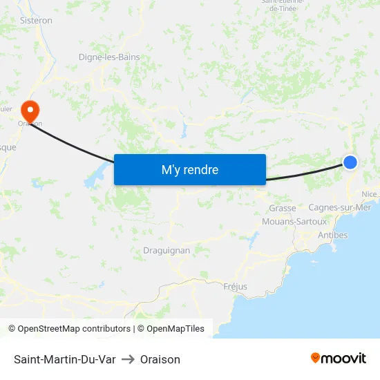 Saint-Martin-Du-Var to Oraison map