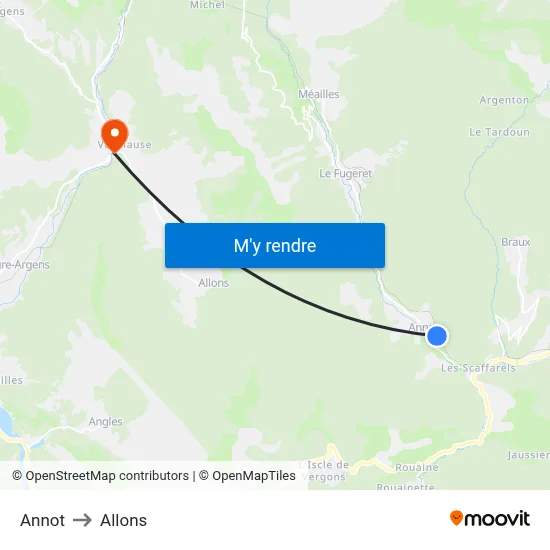 Annot to Allons map