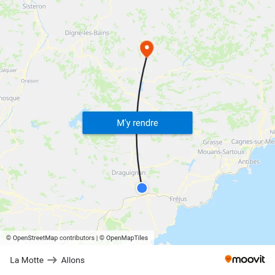 La Motte to Allons map