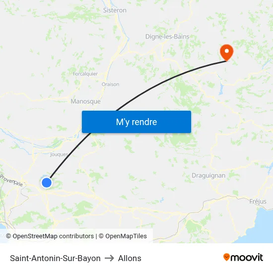 Saint-Antonin-Sur-Bayon to Allons map