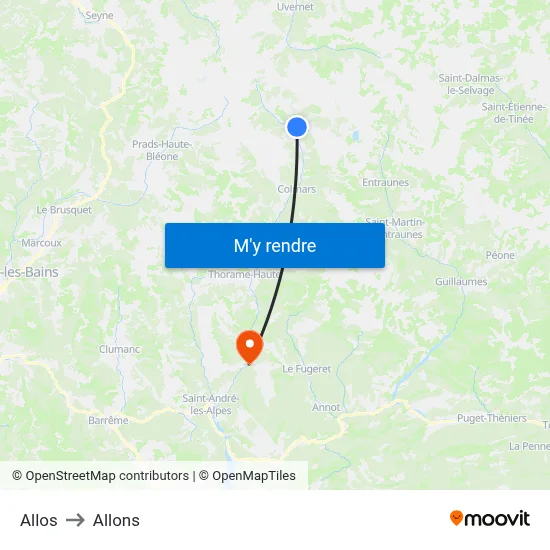 Allos to Allons map