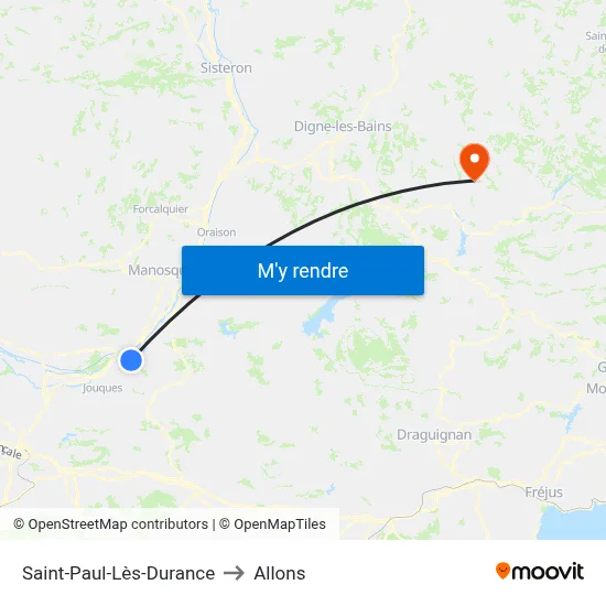 Saint-Paul-Lès-Durance to Allons map