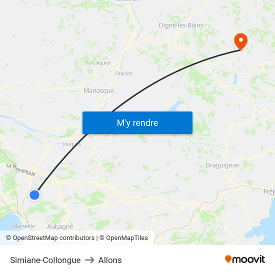 Simiane-Collongue to Allons map