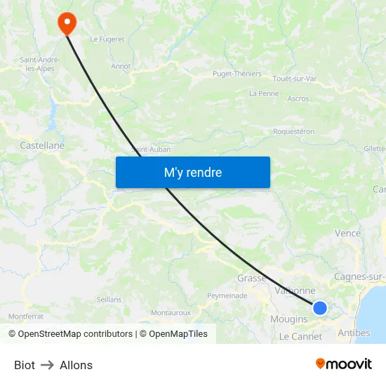 Biot to Allons map