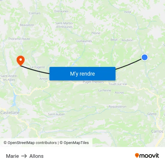Marie to Allons map