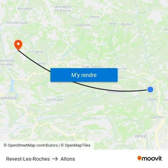 Revest-Les-Roches to Allons map
