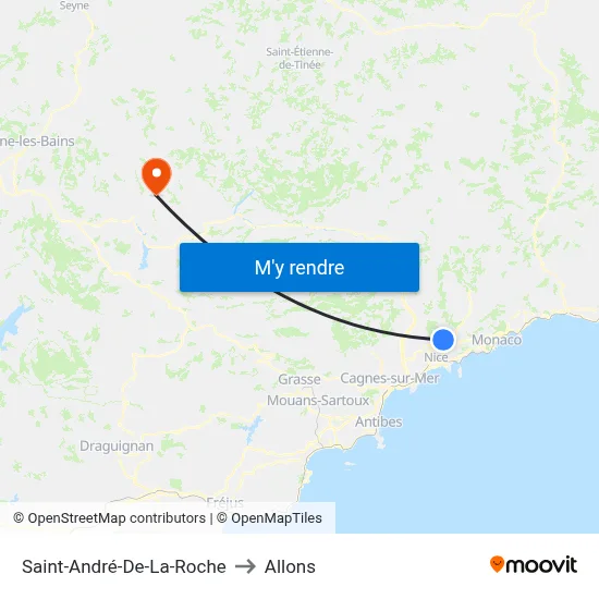 Saint-André-De-La-Roche to Allons map