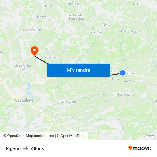 Rigaud to Allons map