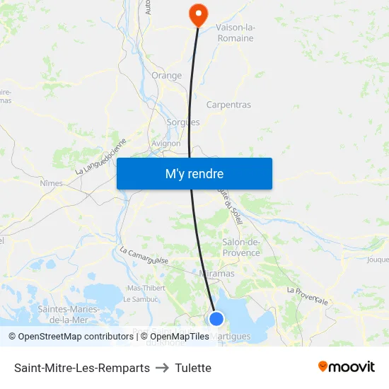 Saint-Mitre-Les-Remparts to Tulette map