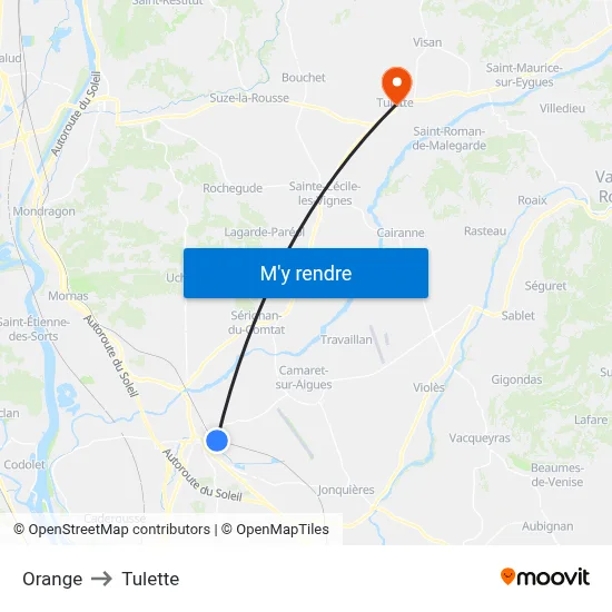 Orange to Tulette map