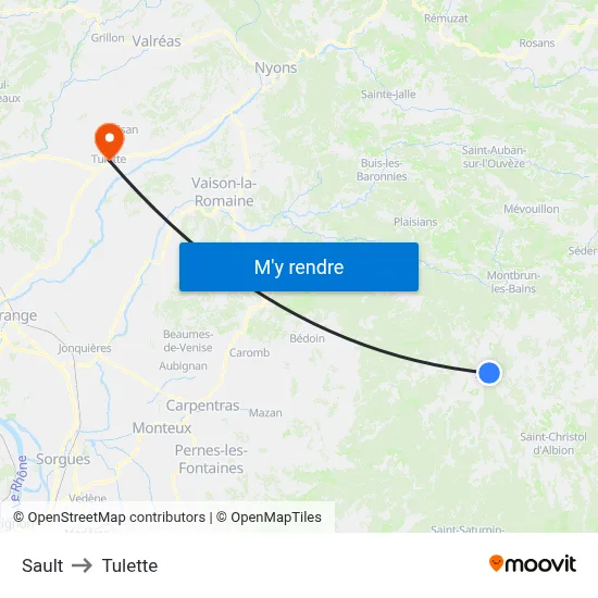Sault to Tulette map