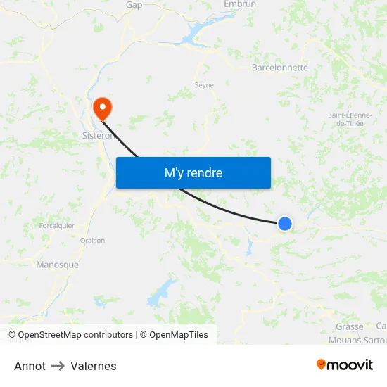 Annot to Valernes map