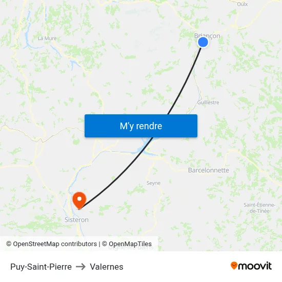 Puy-Saint-Pierre to Valernes map