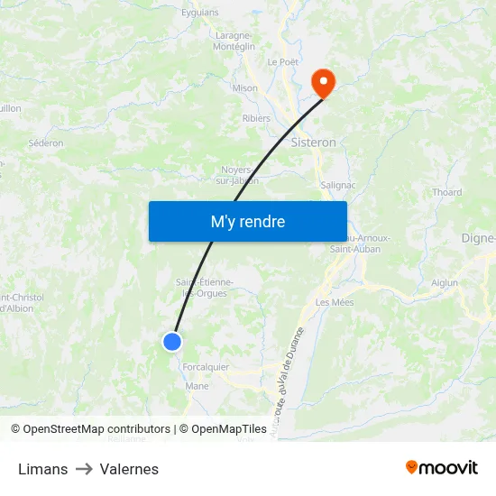 Limans to Valernes map