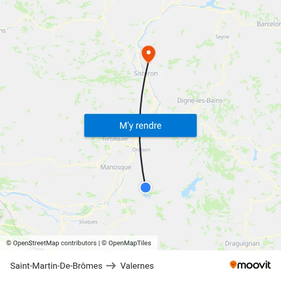 Saint-Martin-De-Brômes to Valernes map