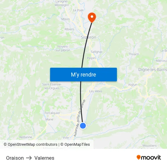 Oraison to Valernes map