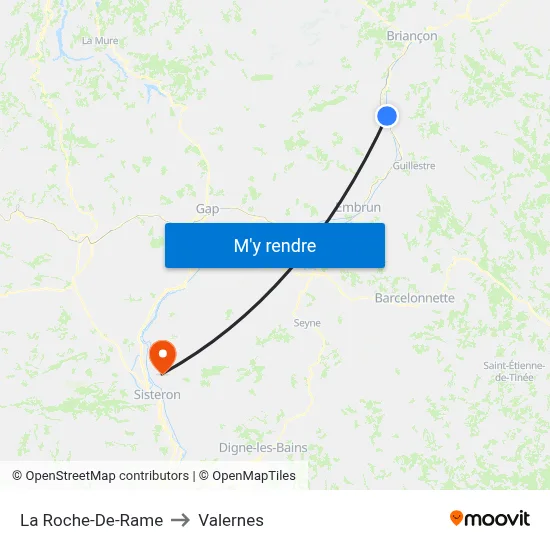 La Roche-De-Rame to Valernes map