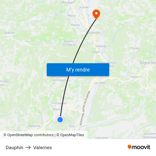 Dauphin to Valernes map