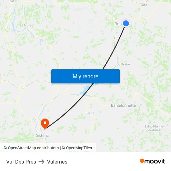 Val-Des-Prés to Valernes map