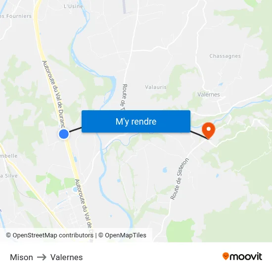 Mison to Valernes map
