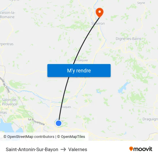 Saint-Antonin-Sur-Bayon to Valernes map