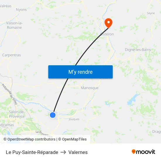 Le Puy-Sainte-Réparade to Valernes map