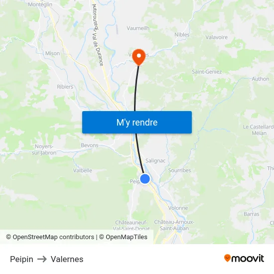 Peipin to Valernes map