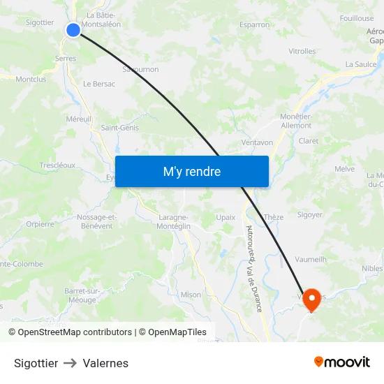 Sigottier to Valernes map
