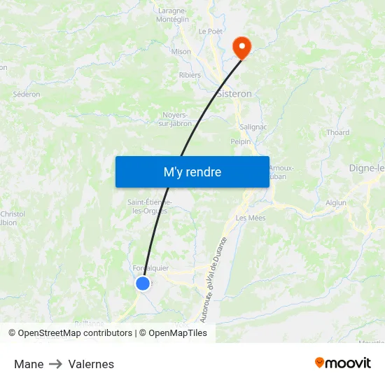 Mane to Valernes map