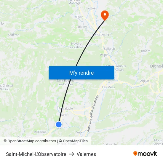 Saint-Michel-L'Observatoire to Valernes map