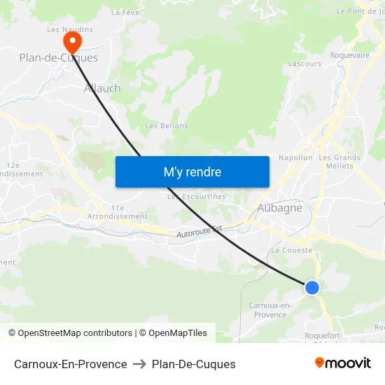 Carnoux-En-Provence to Plan-De-Cuques map