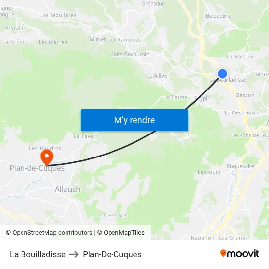 La Bouilladisse to Plan-De-Cuques map