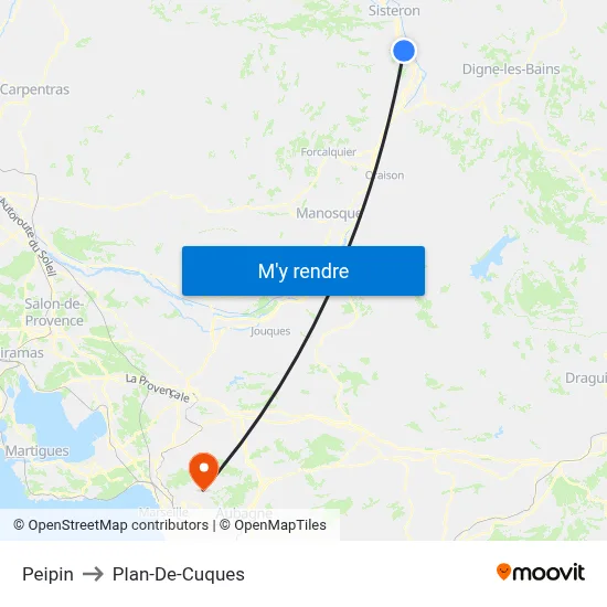 Peipin to Plan-De-Cuques map