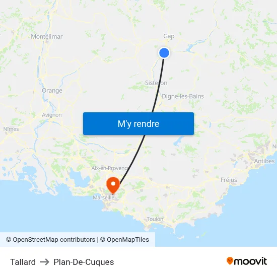 Tallard to Plan-De-Cuques map