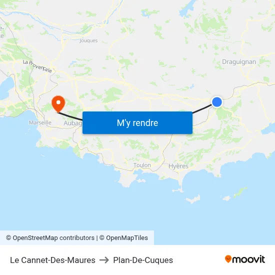 Le Cannet-Des-Maures to Plan-De-Cuques map