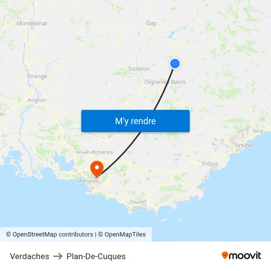 Verdaches to Plan-De-Cuques map