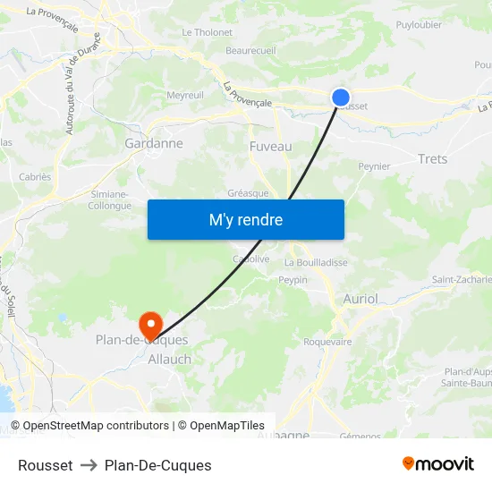 Rousset to Plan-De-Cuques map