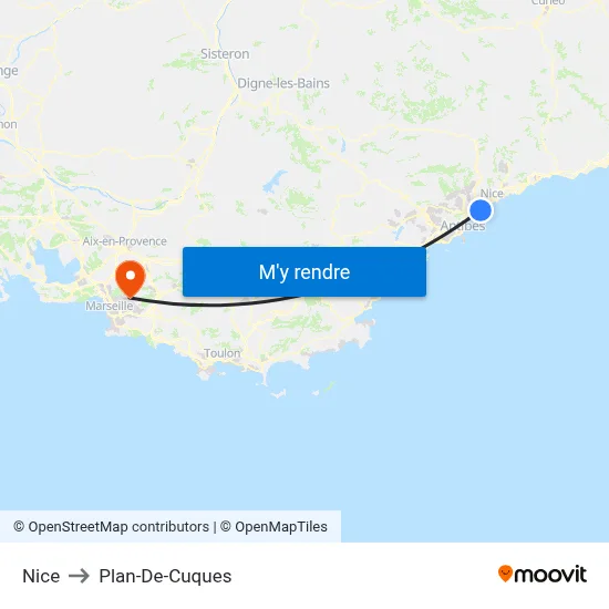 Nice to Plan-De-Cuques map