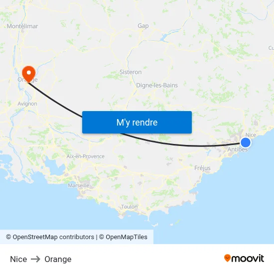 Nice to Orange map