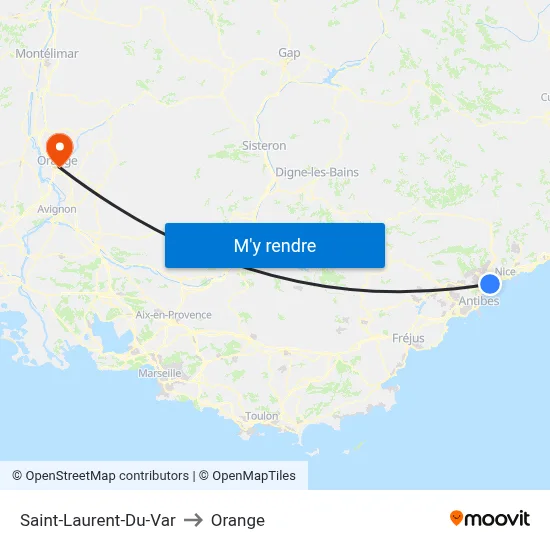 Saint-Laurent-Du-Var to Orange map