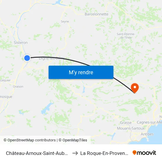 Château-Arnoux-Saint-Auban to La Roque-En-Provence map