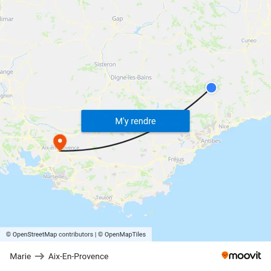 Marie to Aix-En-Provence map