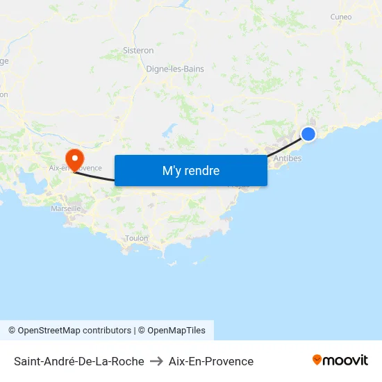 Saint-André-De-La-Roche to Aix-En-Provence map